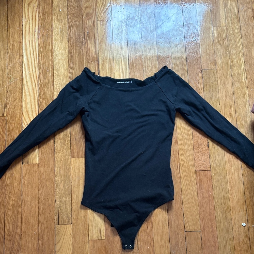 Abercrombie & Fitch Black Long Sleeve Bodysuit